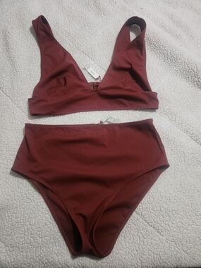 A.L.C. Deep Burgundy Two-Piece Bikini Set